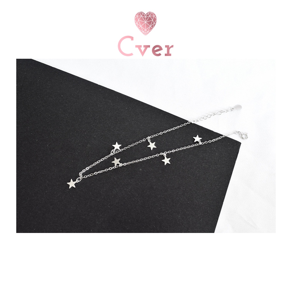 Lắc chân bạc Cver Silver S925 thiết kế ngôi sao nhỏ, đơn giản, nữ tính LC-B95