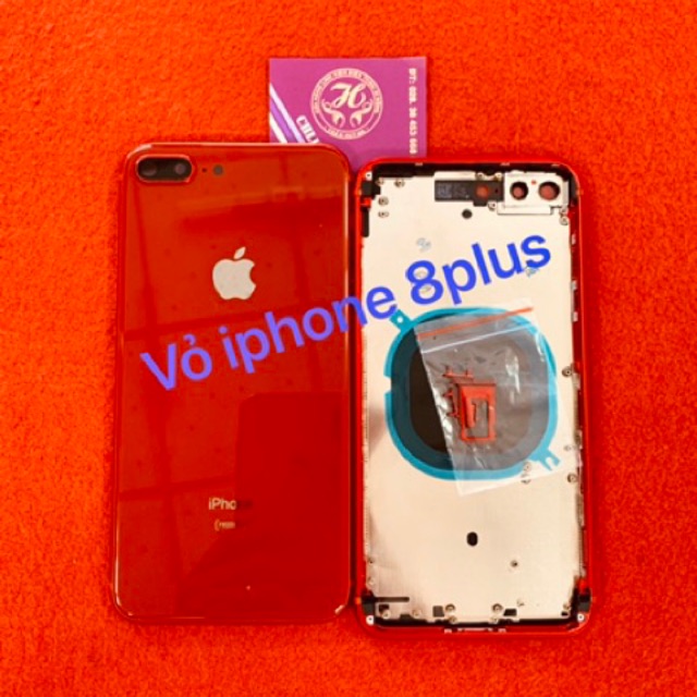 Vỏ iphone 8plus luôn khung sườn + nút linh tinh : khay sim, nút gạt rung, nút mở nguồn, nút vulme