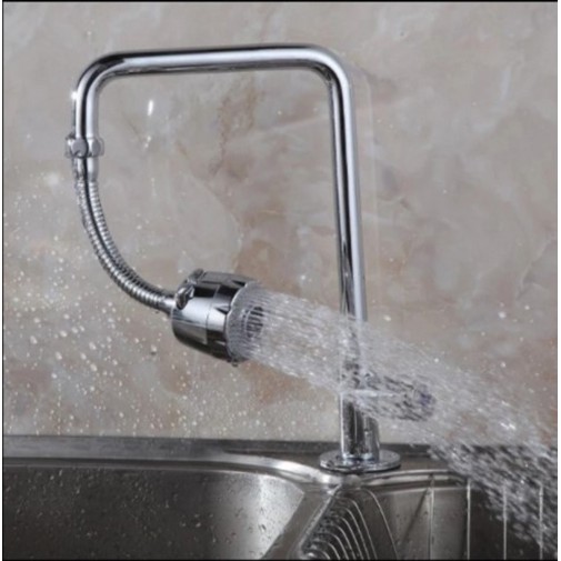 Đầu nối vòi rửa INOX tăng áp 2 chế độ nước xoay 360 độ, có bộ lọc, tiết kiệm nước