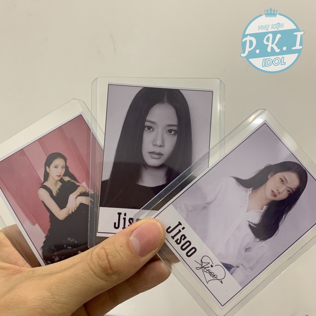 Lomo Card Jisoo Tặng Kèm Bộ 9 TOPLOADER ĐỰNG ẢNH