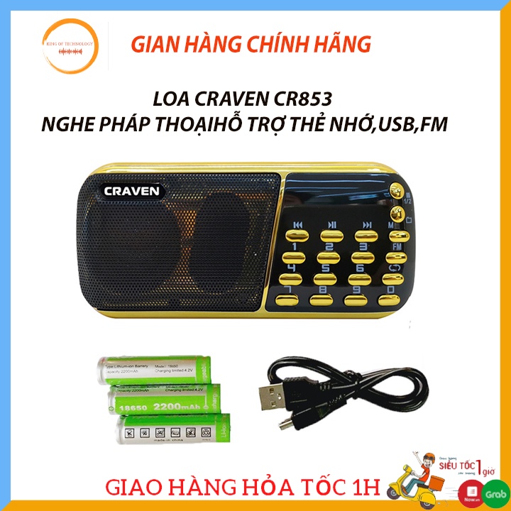 ⚡FREE SHIP⚡ Máy nghe pháp 853- nghe tụng kinh, nghe thẻ nhớ,FM-craven- đọc kinh phật pháp - BH 6 tháng