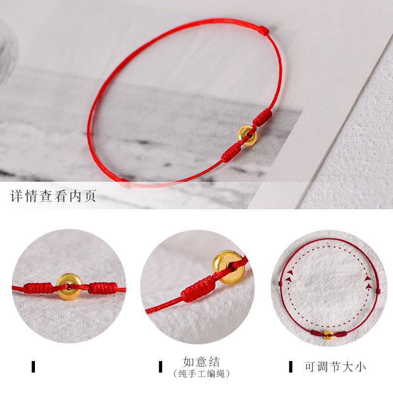 Lắc chân dây đeo màu đỏ hình con hổ dây kép độc đáo