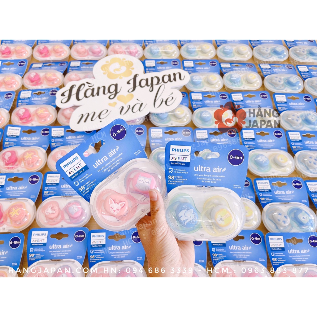 Sét 2 ty ngậm PHILIPS  AVENT silicon thông khí cho bé từ 0-18 tháng hàng chính hãng