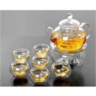 Bộ Ấm Chén Thuỷ Tinh 2 Lớp
