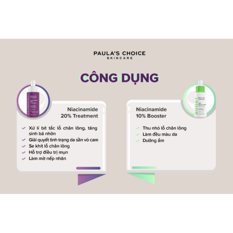 Set Tinh chất Clinical Niacinamide 10% / 20% Treatment (vitamin B3) Paula’s Choice | BigBuy360 - bigbuy360.vn