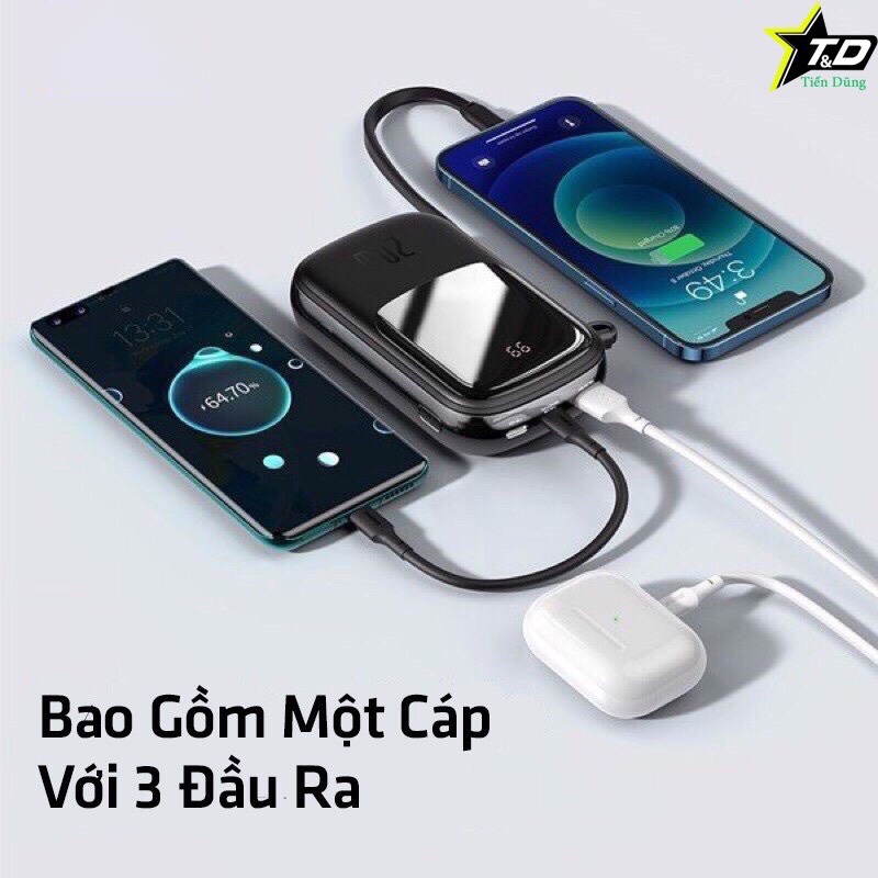Pin Sạc Dự Phòng Baseus 20000mah PD Sạc Nhanh Tích Hợp Dây Sạc Màn Hình LED Tiện Mang Theo