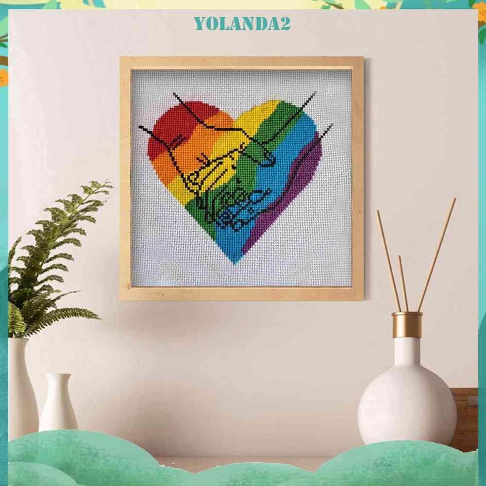 Bộ Tranh Thêu Chữ Thập Tự Làm 11CT Hình Trái Tim Xinh Xắn