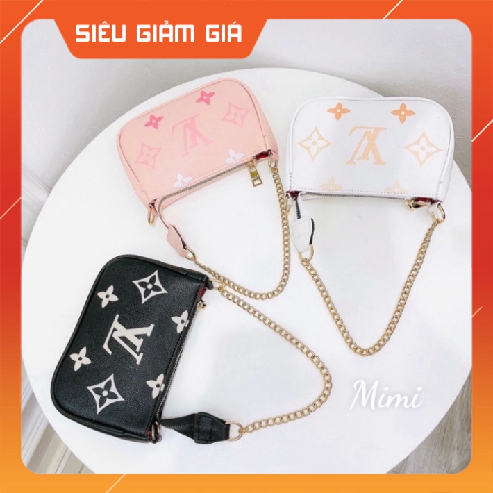 Túi Kẹp Nách Lv , Túi Phối Dây Xích cá Tính