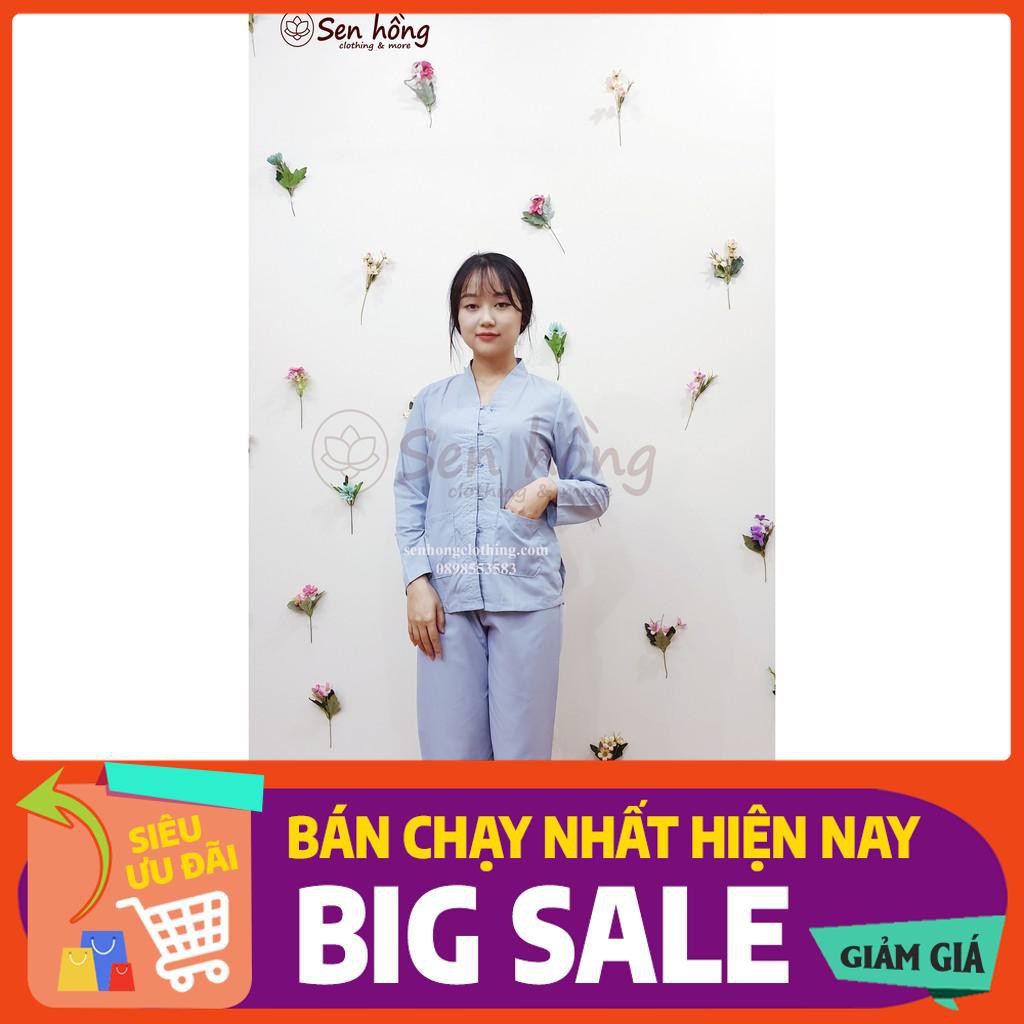 🎪🚨quần áo phật tử giá rẻ Bộ bà lai không thêu có túi 2 bên, cài cúc nhựa nhẹ nhàng