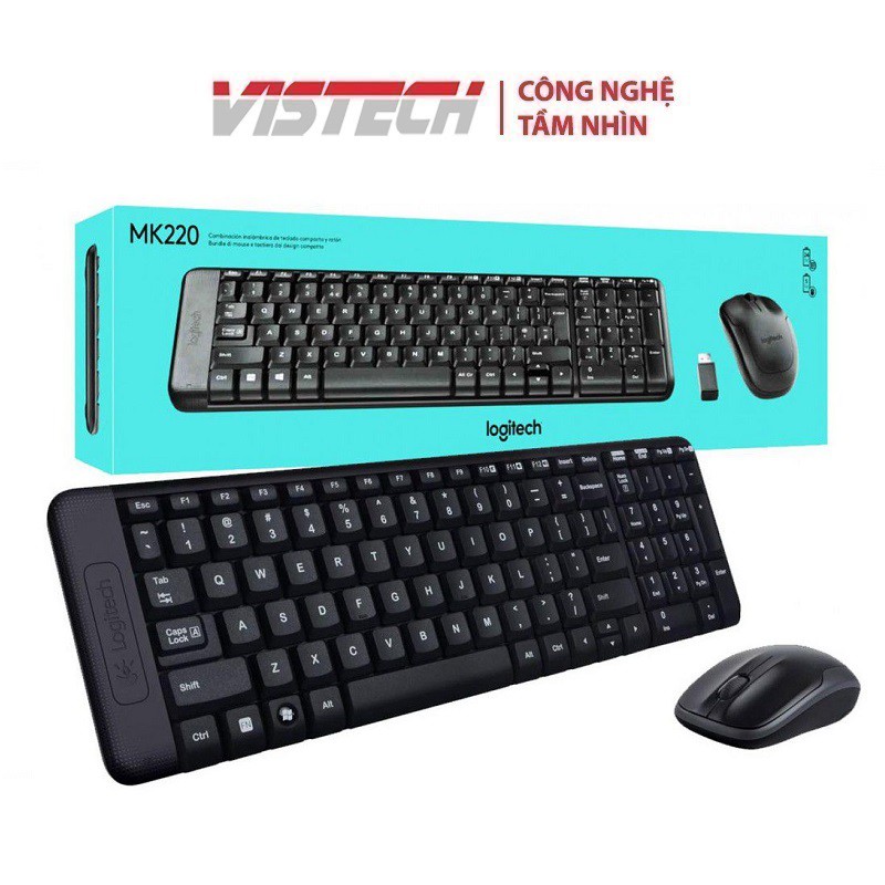 Bộ Bàn Phím Không Dây Logitech MK220