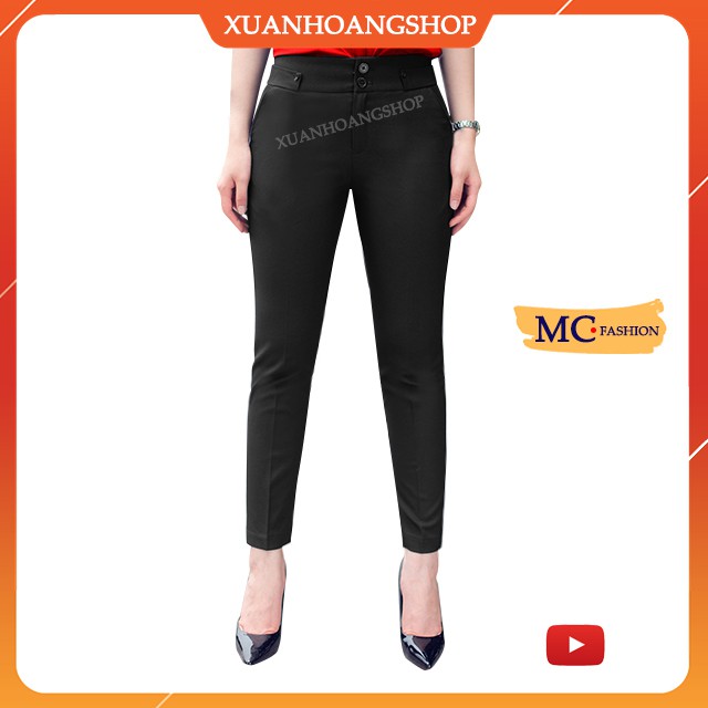 Quần Tây Nữ Lưng Cao Mc Fashion, Dáng Công Sở, Ống Côn, Dáng Âu, Màu Đen Q0248-Xanh Tím Than