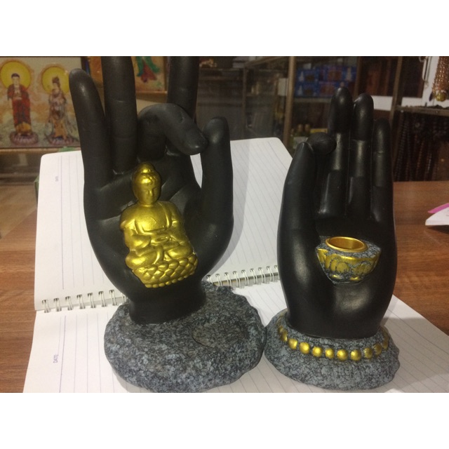 ĐẾ NẾN HÌNH TAY PHẬT TỌA THIỀN