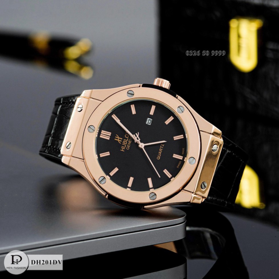 Đồng hồ nam Hublot - máy pin kim thể thao, tặng vòng tay bảo hành 12 tháng DH201