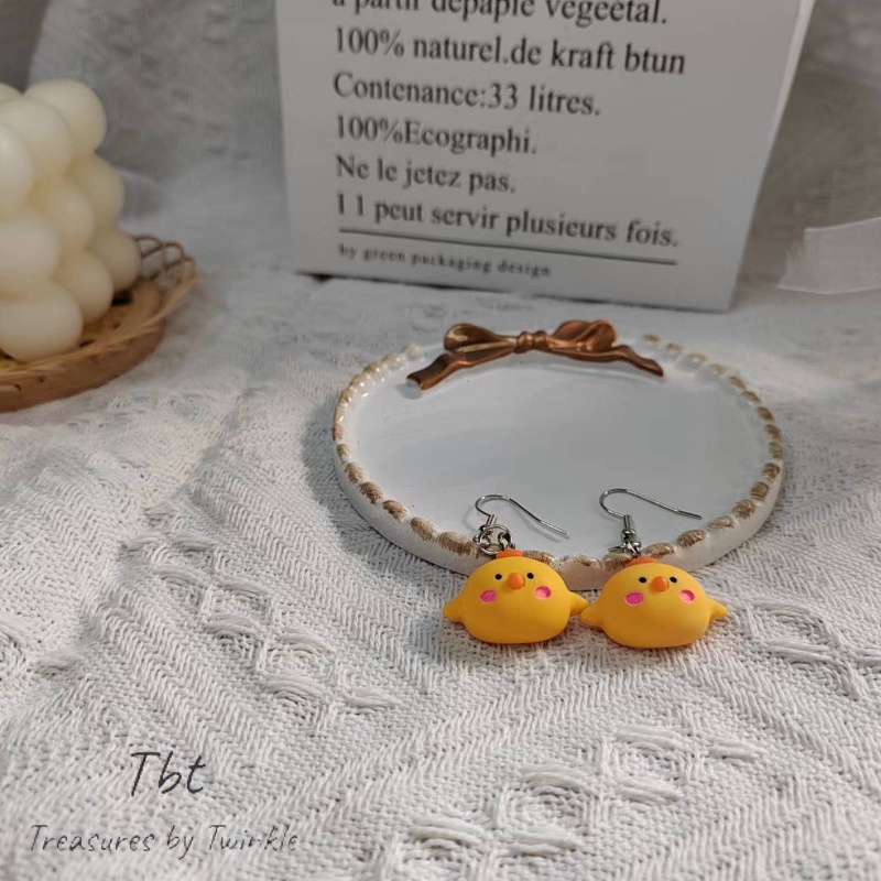 Bông tai hình động vật dễ thương hoa tai lủng lẳng hoa tai bạc gấu thỏ ếch phụ kiện thời trang （Tbt）
