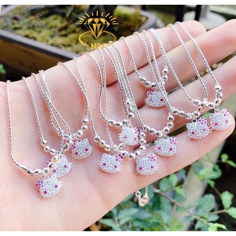 Dây chuyền cho bé, Vòng cổ cho bé ⚡️ Hello Kitty ⚡️ dễ thương_Chuẩn Bạc Ta- Bạc Npj
