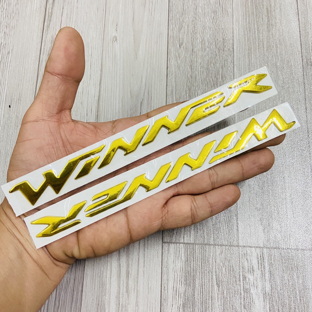 Bộ tem chữ WINNER mạ chrome sáng bóng dán trang trí xe Honda Winner V1