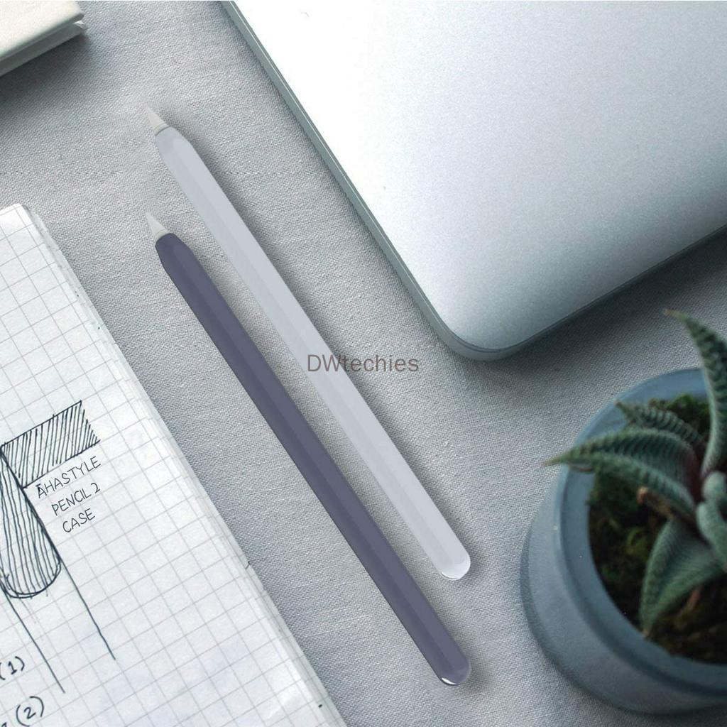 Set 2 vỏ silicon nguyên miếng siêu mỏng cao cấp cho Apple Pencil 2 Silicone Case Hỗ trợ sạc không dây