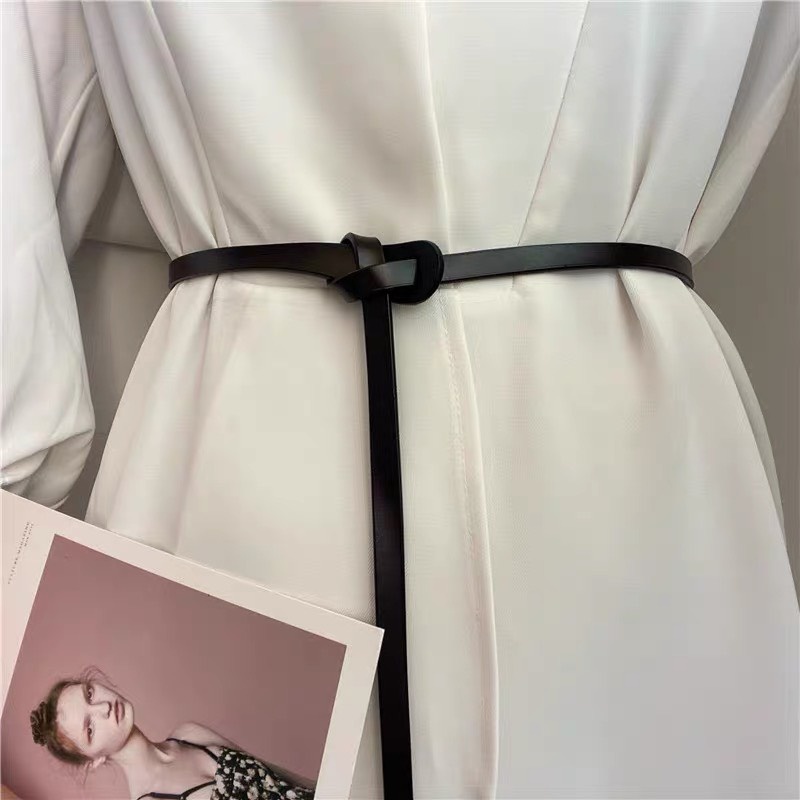 Đai thắt váy mảnh Đai thắt eo bản nhỏ không khóa 1.0cm