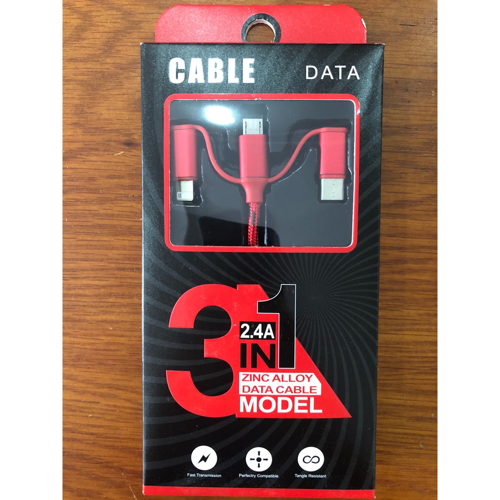 DÂY CÁP ĐA NĂNG 3 IN 1 MICRO USB, LIGHTNING, TYPE C