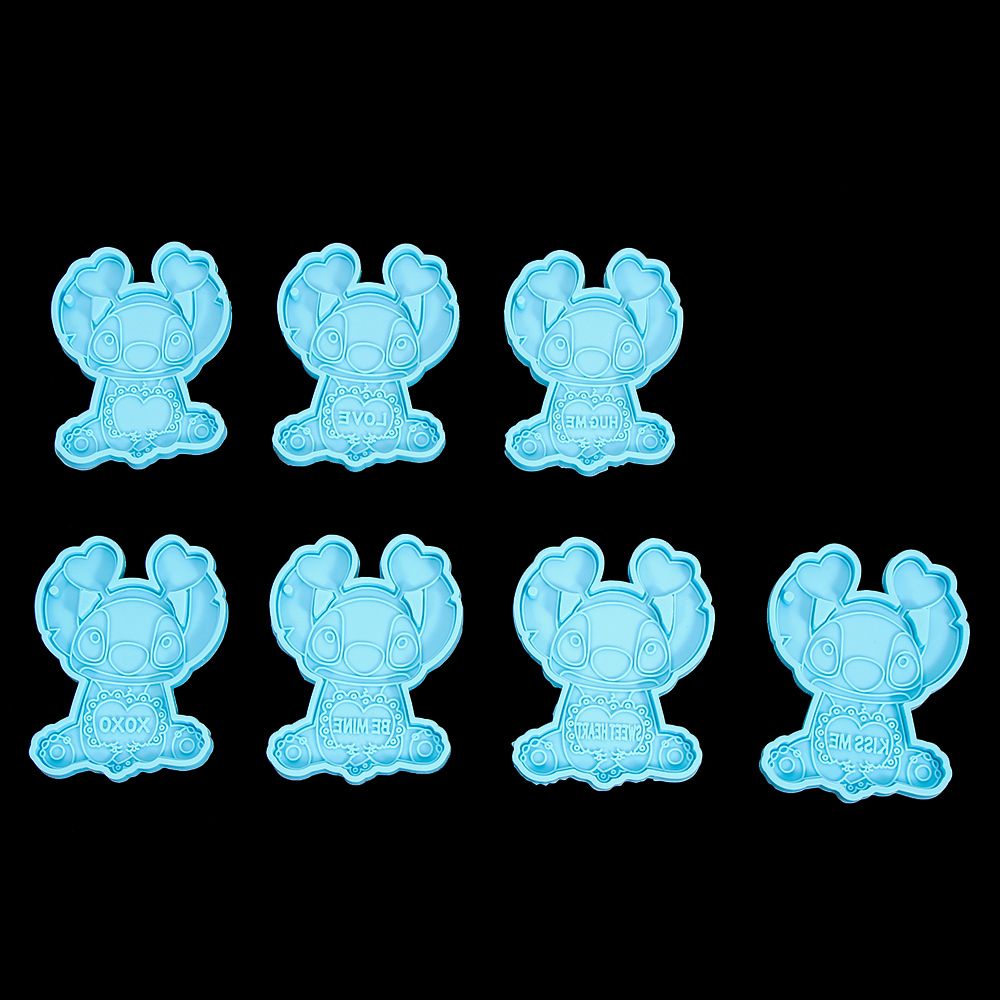 Khuôn Silicone Làm Móc Khóa/Mặt Dây Chuyền/Kẹo/Trang Sức Hình Stitch Chữ Love