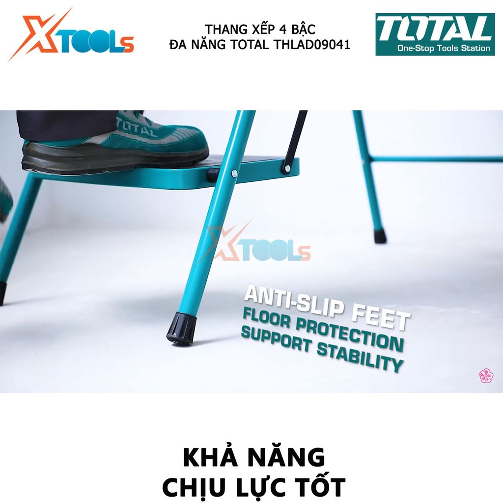 Thang xếp 4 bậc đa năng TOTAL THLAD09041 | hỗ trợ sửa chữa nhà cửa thuận tiện [CHÍNH HÃNG] [XTOOLs]