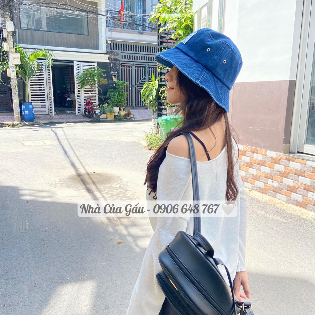 Mũ bucket jean mềm rũ quá xá đẹp luôn