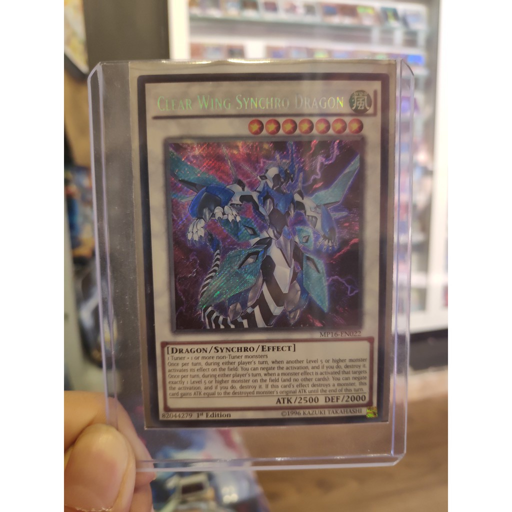 Lá bài thẻ bài Yugioh Clear Wing Synchro Dragon – Secret Rare - Tặng bọc bài nhựa bảo quản