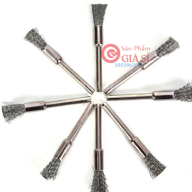 15 chổi sợi thép không gỉ chuyên dụng cho máy mài trục 3mm tiện lợi ❤️freeship❤️