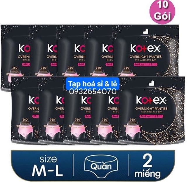 Combo 10 gói băng vệ sinh dạng quần kotex ML 2 miếng