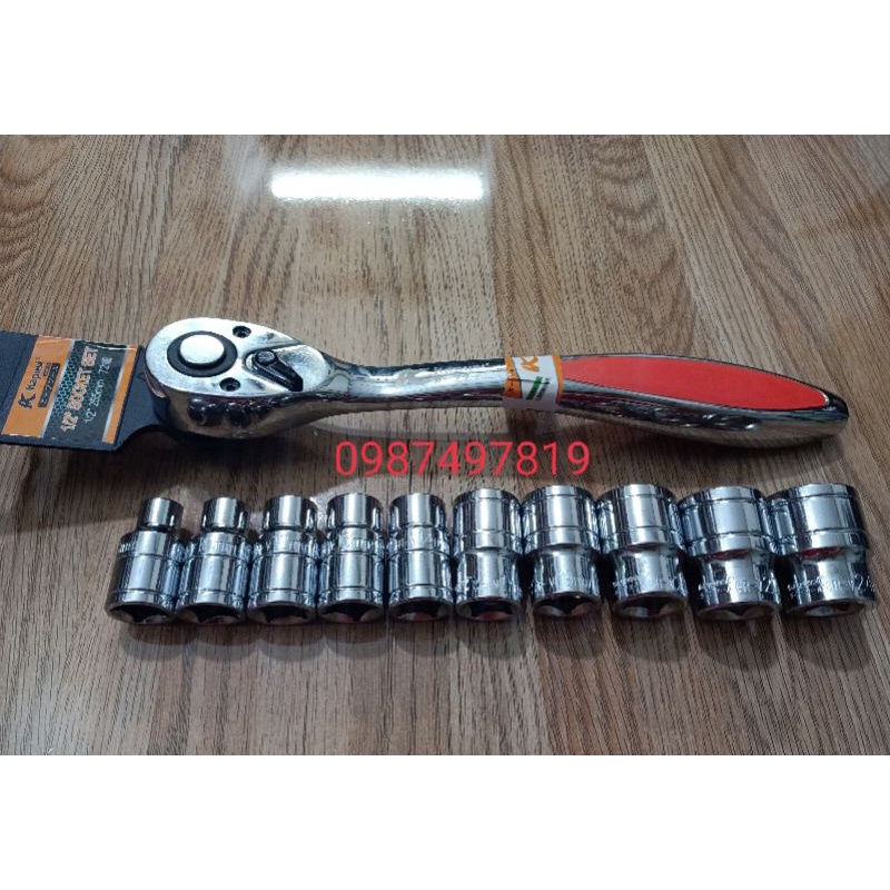 Combo Cần Siết Tự Động 72 Răng KAPUSI Và 10 Đầu Tuýp 1/2 Đủ Màu Nhiều Hiệu Loại 1 Siêu Bền