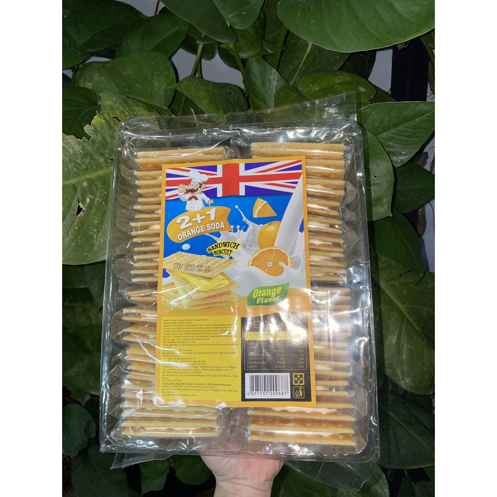 Bánh Quy Hong Kong Kẹp Kem Vị Trà Xanh 2+1 Matcha Soda (Gói 600g)