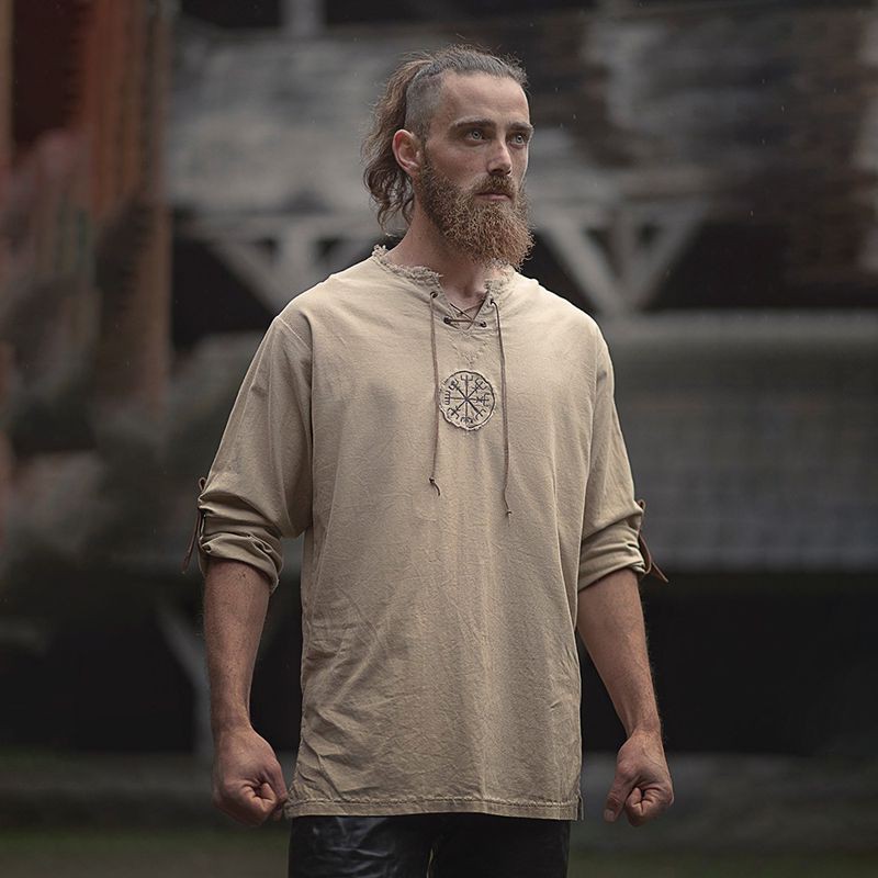 2022 NEW Medieval Men's Tops Vintage Ancient Viking Retro Cosplay Costume T-shirt
