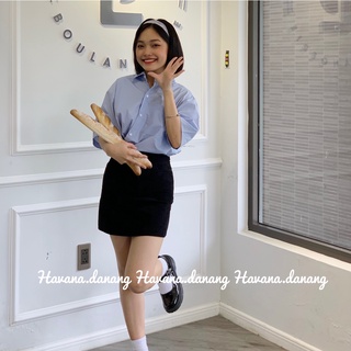 Áo sơ mi nữ form rộng, áo sơ mi nút sườn form rộng chất kate mềm thoáng mát AE19