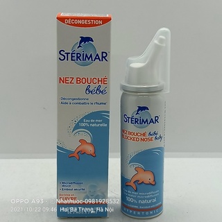 [Chính hãng] Xịt muối biển STERIMAR blocked  cá heo cam lọ 50ml chuyên dành cho mũi ngạt
