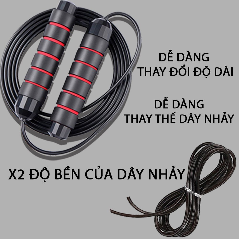 Dây nhảy thể lực đàn hồi 2.9m chính hãng, hỗ trợ luyện tập thể dục, thể thao tiện lợi tại nhà