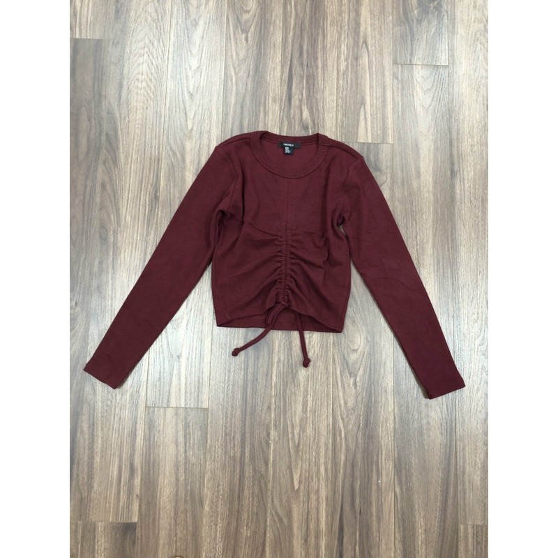 Áo croptop tay dài dây rút