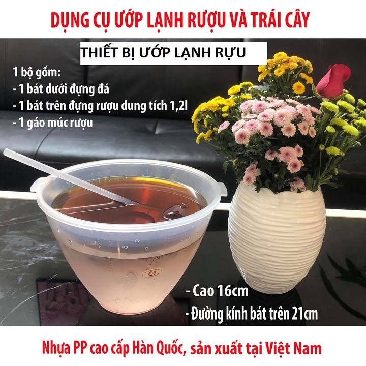 BỘ BÁT ƯƠP LẠNH RƯỢU TẶNG KÈM GÁO MÚC