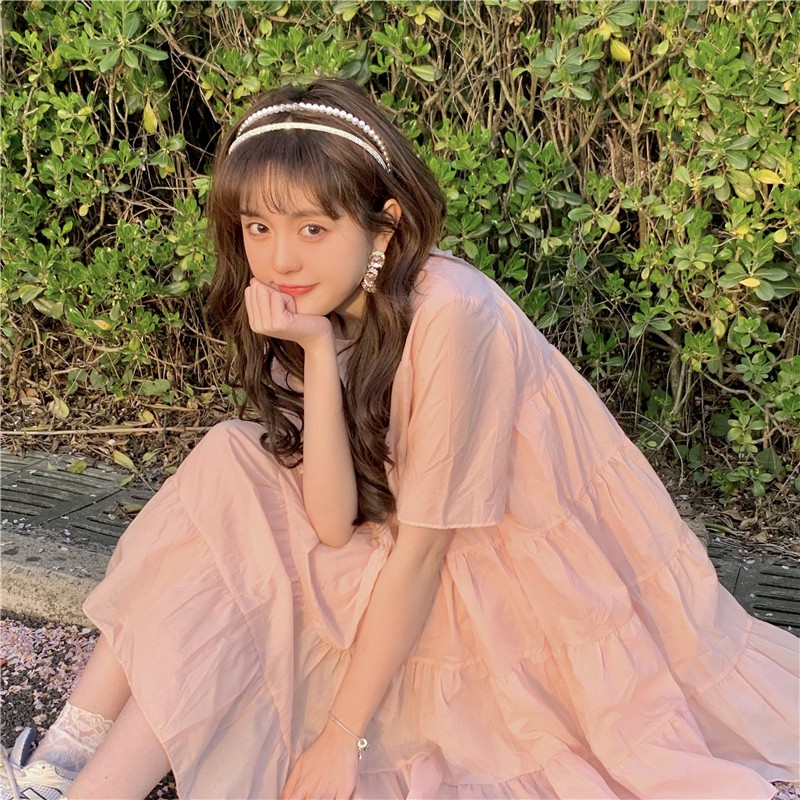 Đầm  xếp ly xòe babydoll Korea