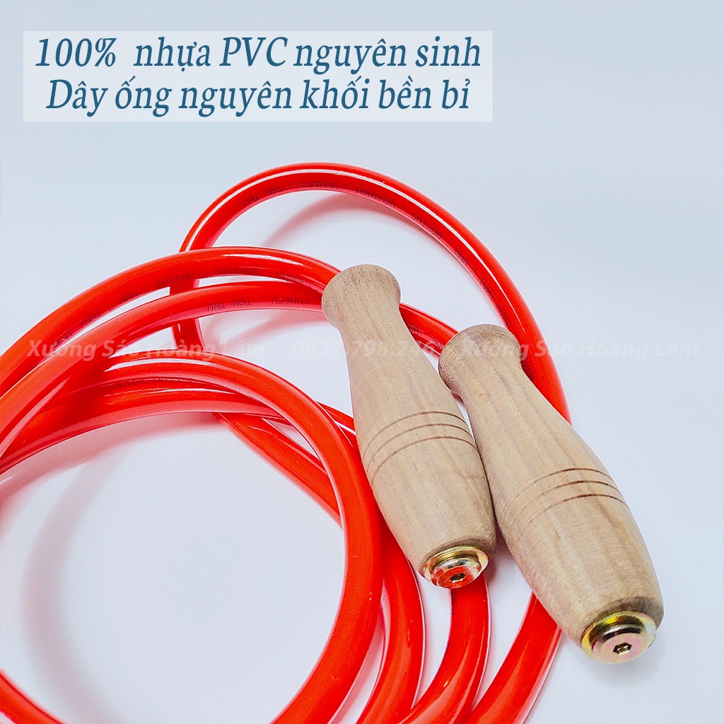 Dây Nhảy thể lực võ thuật Boxing, muay Thái... dài 2.8m, dây nhảy tập thể dục giảm cân tập Gym cán gỗ cao cấp siêu bền