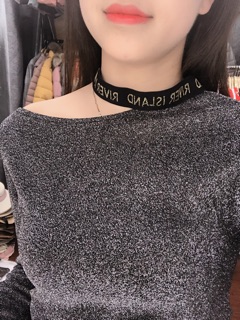 Áo nhũ lệch vai chữ