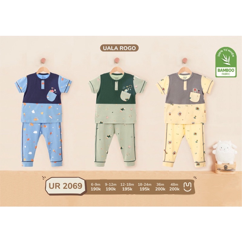 bộ cộc tay quần dài cho bé UALA ROGO (6m-4y)