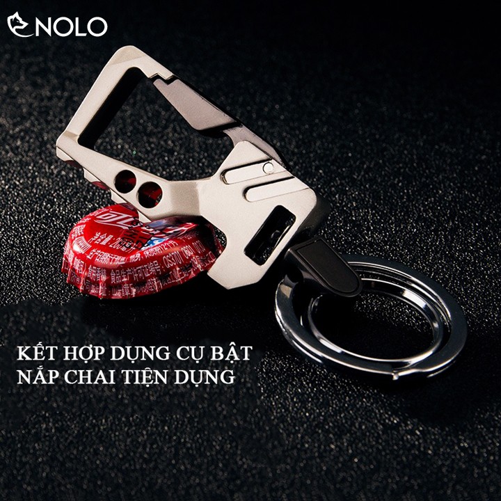 Móc Chìa Khóa 2 Khoen Kết Hợp Dụng Cụ Bật Nắp Chai Chất Liệu Hợp Kim Kẽm Nhôm Siêu Bền