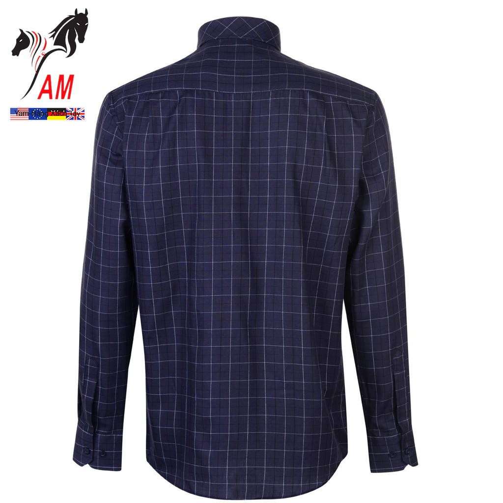 Áo Sơ Mi Nam Dài Tay Pierre Cardin Long Sleeve Shirt Mens Cao Cấp (Xanh Navy Sọc Caro - UK ) | BigBuy360 - bigbuy360.vn
