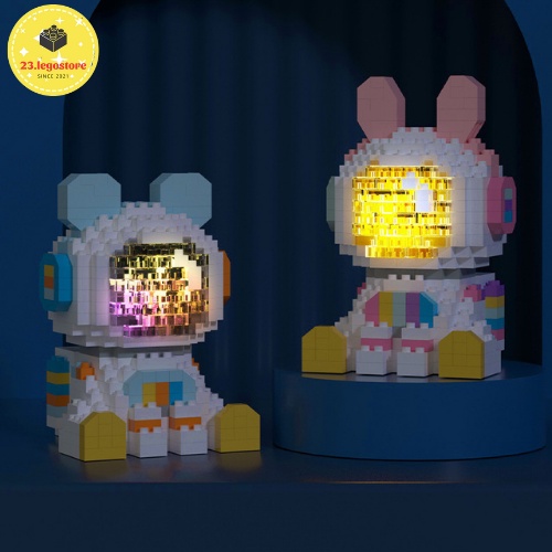 Bộ đồ chơi lắp ghép lego Thỏ Phi Hành Gia cực đáng yêu (có kèm đèn phát sáng) [Hàng có sẵn],Bộ đồ chơi lắp ráp