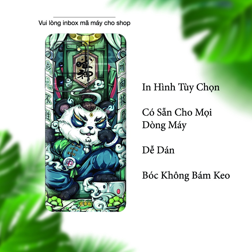 Miếng Dán Skin Điện Thoại In Hình Gấu Trúc - Panda Cho Ip 6/ 7/ 8/ X/ XS/ 11/ 11 Pro Max Và Các Dòng Máy Android