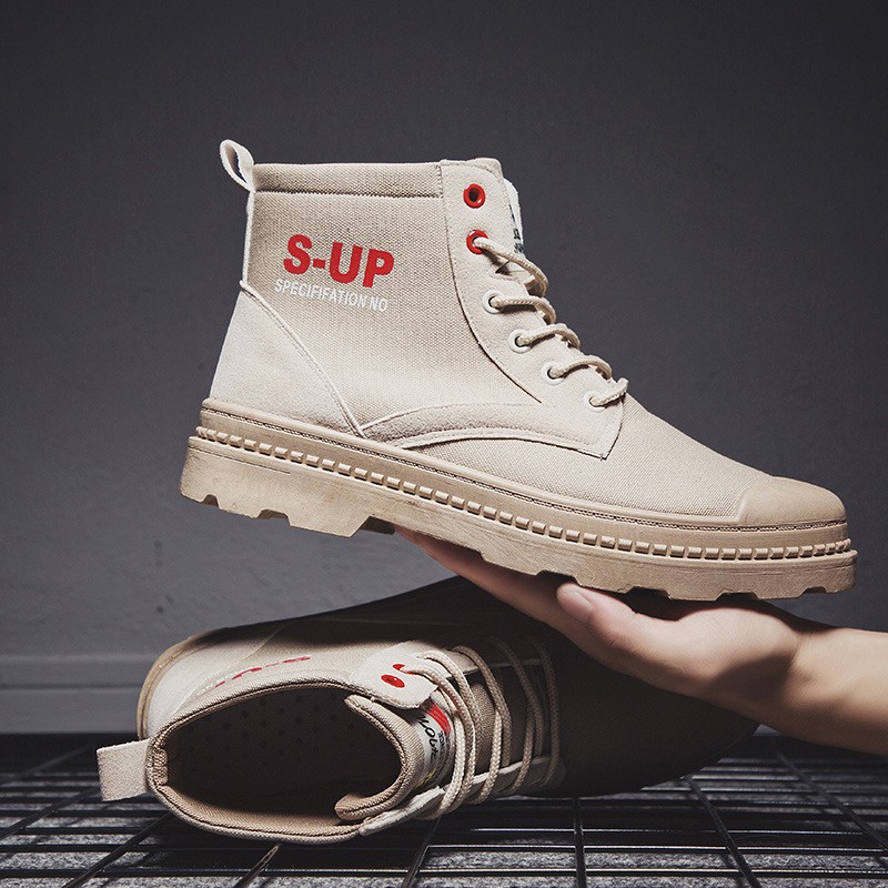 Giày Bốt Martin Vải Canvas Cổ Cao Phong Cách Retro Thời Trang Thu Đông Cho Nam 2021 | BigBuy360 - bigbuy360.vn