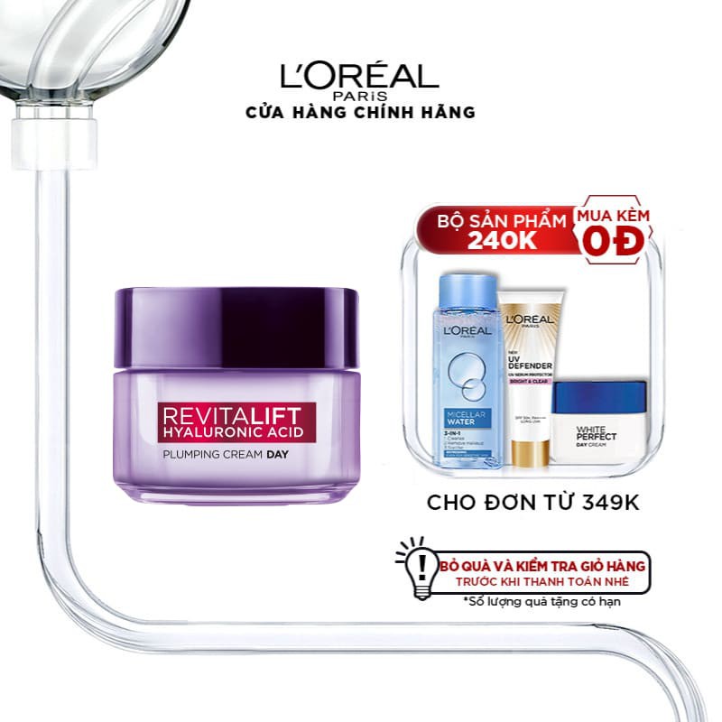 Kem dưỡng siêu cấp ẩm, giúp làm căng mượt da và giảm nếp nhăn L'Oreal Paris Revitalift 1.5% Hyaluronic Acid 50ml