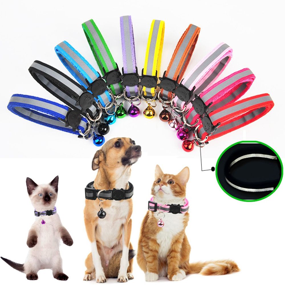 Vòng cổ nylon nhiều màu có chuông an toàn cho thú cưng