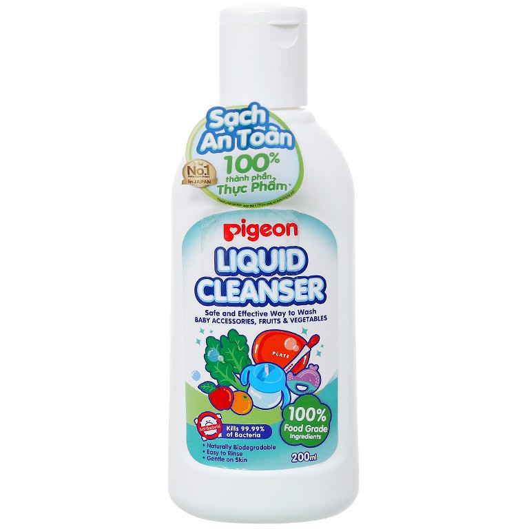Dung dịch súc rửa bình sữa và rau củ quả Pigeon 200ml /450ml /700ml