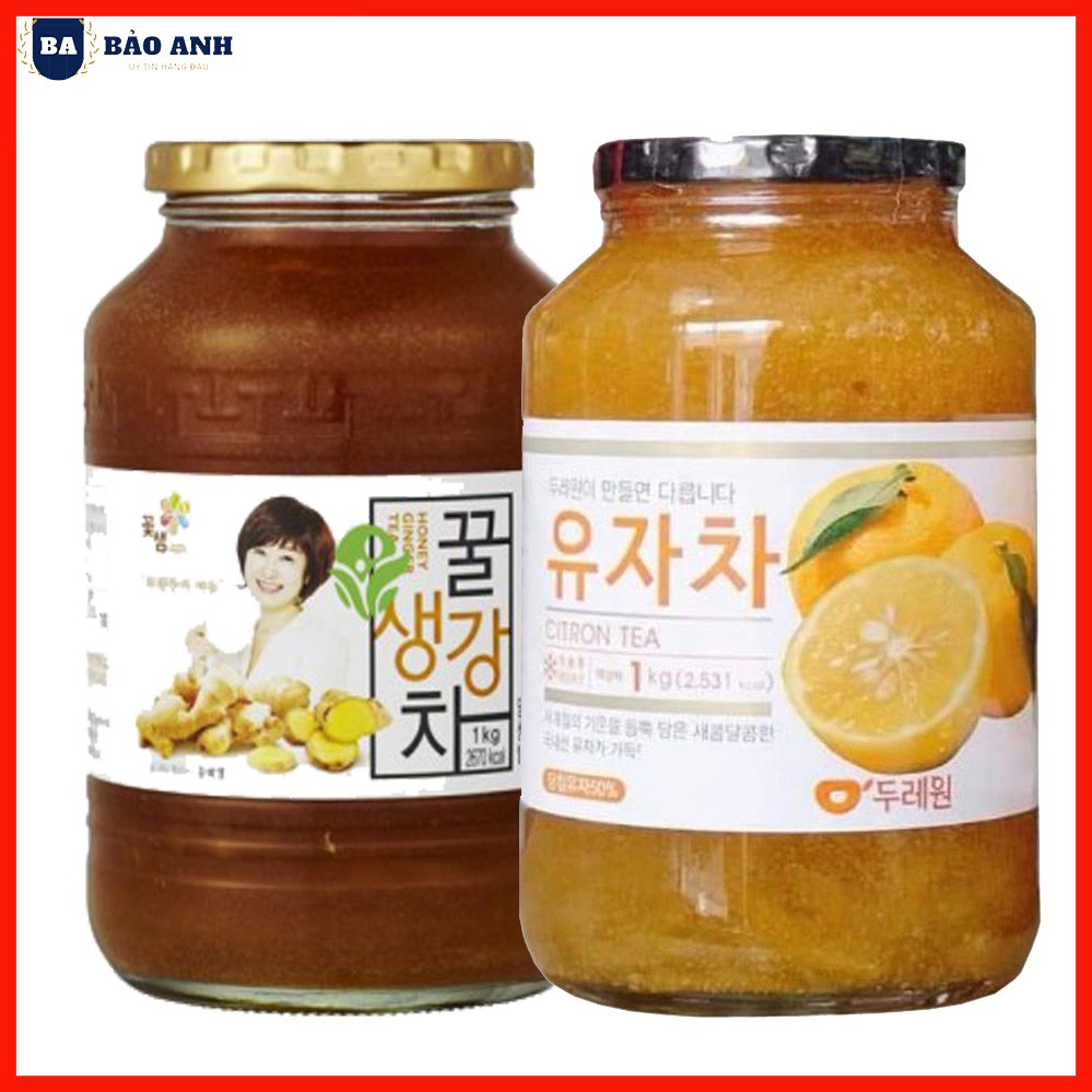 Trà Gừng Mật Ong Dooraewon 1kg và Chanh Mật Ong Dooraeone Hàn Quốc 1kg[ MIX SET ] Loại Thơm Ngon - BẢO ANH